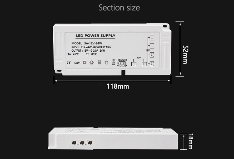 Kitchen Cabinet Strip Light LED Power Supply Smart 12V 24V 24W 36W 40W 60W 100W 150W LED Driver